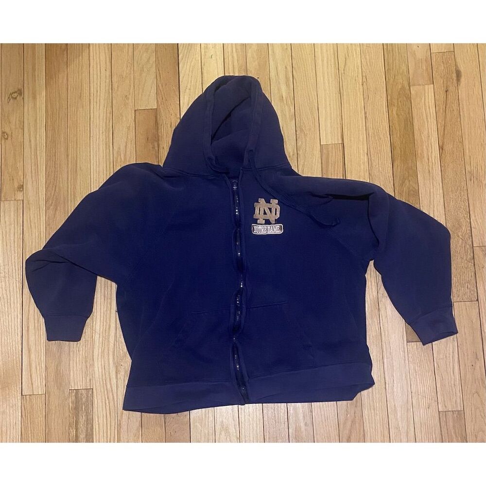 Notre Dame Fighting Irish Men's Zip Up Hoodie Blue Size M